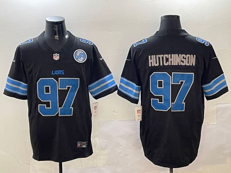 Men Detroit Lions #97 Hutchinson Black three generations 2024 Nike Limited NFL Jersey style 2->detroit lions->NFL Jersey